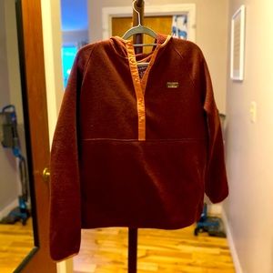 LL Bean Sweater Fleece Pullover with Hood